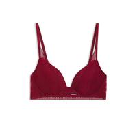 BOSS Ausgeschnittener BH aus Mikrofaser mit Spitzen-Details im Pfingstrosen-Design - Style HALF PAD_PEONY LACE, 50545332 Dunkelrot 75D