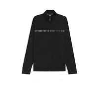 Sweatjacke BOSS "Authentic Jacket Z", Herren, Gr. M, schwarz 001, Jersey, Obermaterial: 100% Baumwolle, unifarben, regular fit, Bündchen, Sweatjacken, aus Baumwoll-Terry mit Streifen und Logo, regular