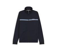 Sweatjacke BOSS "Authentic", Damen, Gr. XXL, dunkelblau 403, Sweatware, Obermaterial: 100% Baumwolle, unifarben, regular fit normal, Bündchen, Sweatjacken Sweatjacke, mit Streifen und Logo, regular fi