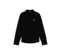 Langarmhemd BOSS GREEN "B Motion L", Herren, Gr. L, N-Gr, schwarz (schwarz002), Jersey, Obermaterial: 100% Baumwolle, unifarben, casual, regular fit hüftlang, Rundhals, Langarm 2-Knopf-Manschette mit