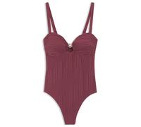 BOSS Badeanzug aus plissiertem Gewebe mit metallischem Double B Monogramm - Style SWIMSUIT_DOUBLE B, 50561334 Dunkelrot M