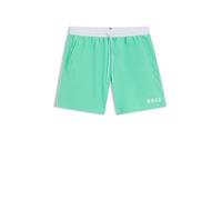 BOSS Badeshorts mit kontrastfarbenem Logo und Paspelierung - Style Starfish, 50514429 Grün L