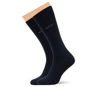 Businesssocken BOSS "2P RS Bamboo 1027", Herren, Gr. 43-46, blau (dunkelblau 401), Viskose, unifarben, elastisch, Socken, mit Strickbündchen (13826163-43) dunkelblau 401