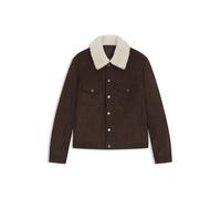 BOSS BECKHAM x BOSS Lederjacke mit Fellkragen - Style Mordy_DB, 50550409 Dunkelbraun 58