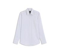 BOSS Bedrucktes Slim-Fit Hemd aus elastischer Oxford-Baumwolle - Style H-HANK-kent-C1-214, 50545102 Weiß gemustert 45