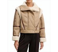 Boss - Beige Faux Leather Coat With Detachable Sleeves - Größe 42 - weiß