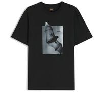BOSS T-Shirt aus Baumwoll-Jersey mit grafischem Artwork - Style Te_Being, 50571288 Schwarz L