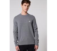 Hugo Boss Strickpullover Kanovano_S aus Baumwolle und Kaschmir mit Logo-Label Grau XXL