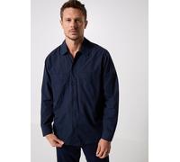 BOSS Orange Overshirt Herren Langarm Baumwolle blau, XL