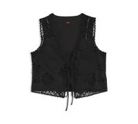 BOSS Bestickte Weste mit Krawattenverschluss - Style C_Irika, 50556743 Schwarz 38