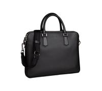 BOSS Schmale Aktentasche aus italienischem Leder mit Logo-Prägung - Style New Crosstown_Doc Z., 50529302 Schwarz ONESI