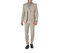 BOSS Black Anzug Herren Slim Fit V-Ausschnitt Schurwolle beige, 102