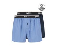 BOSS Zweier-Pack Pyjama-Shorts aus Baumwoll-Popeline - Style 2P Boxer Shorts EW, 50545913 Blau XL