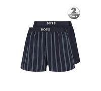 BOSS Zweier-Pack Pyjama-Shorts aus Baumwolle mit Logo-Bund - Style 2P Boxer Shorts EW, 50535781 Dunkelblau M