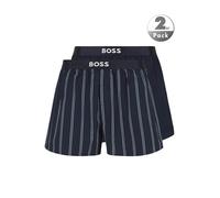 BOSS Black Schlafanzüge Herren Baumwolle blau gestreift, S