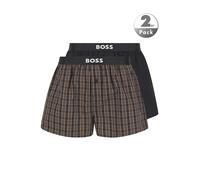 BOSS Black Boxershorts Herren Baumwolle schwarz kariert, XL