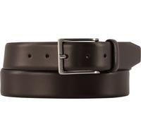 BOSS Herren Erman-L Sz35 Gürtel aus italienischem Leder mit Metalldetails in gebürsteter Silber-Optik Dunkelbraun 85