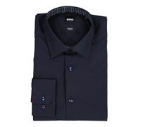 BOSS Herren H-JOE-C3-214 Regular-Fit Hemd aus elastischer Baumwoll-Popeline mit bügelleichtem Finish Dunkelblau 42