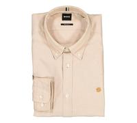 BOSS Black Hemd Herren Regular Fit Langarm Baumwolle beige, L