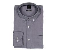 BOSS Black Hemd Herren Regular Fit Langarm Baumwolle blau, 44