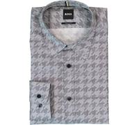 BOSS Black Hemd Herren Regular Fit Langarm Baumwolle grau, XL