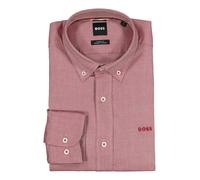 BOSS Black Hemd Herren Regular Fit Langarm Baumwolle rot, 39