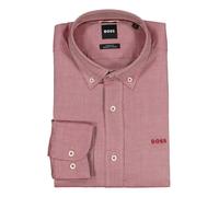 BOSS Black Hemd Herren Regular Fit Langarm Baumwolle rot, 42