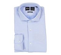 BOSS Black Hemd Herren Slim Fit Langarm Baumwoll-Jersey blau, 41