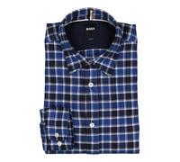 BOSS Black Hemd Herren Slim Fit Langarm Flanell blau, XXL