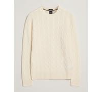 BOSS BLACK Hetico Wool/Cashmere Cable Sweater Open White Weiß L