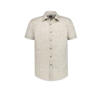 BOSS Black Kurzarmhemd Herren Slim Fit Kurzarm Leinen grün, 43