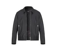 BOSS Black Lederjacke Herren Umlegekragen Lammleder schwarz, 52 (L)