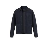 BOSS Black Lederjacke Herren Umlegekragen Ziegenvelours blau, 56 (XXL)