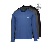 BOSS Black Longsleeve Herren Rundhals Baumwolle blau, 6 (L)