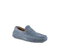 BOSS In Portugal gefertigte Mokassins aus Veloursleder mit Pennyloafer-Detail - Style Noel_Mocc_sdpeb, 50541750 Hellblau 46