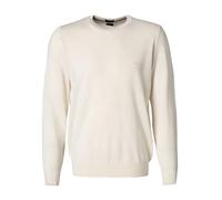 BOSS Black Pullover Herren Slim Fit Rundhals Schurwolle weiß, L