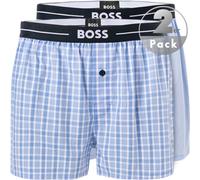 BOSS Zweier-Pack Pyjama-Shorts aus Baumwolle mit Logo am Bund - Style NOS Boxer EW 2P, 50480056 Hellblau XXL