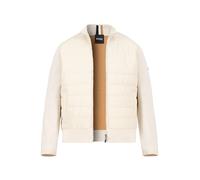 BOSS Regular Fit Sweatjacke mit gesteppter Vorderseite Modell 'HERNESTO' in Offwhite, Größe L