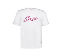 BOSS Black T-Shirt Herren Slim Fit Kurzarm Rundhals Baumwolle weiß, L