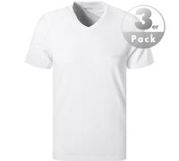 BOSS Black T-Shirts Herren V-Ausschnitt Baumwolle weiß, 8 (XXL)