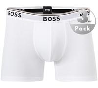 BOSS 3P Cotton Stretch Boxer Brief Long Weiß Baumwolle Small Herren