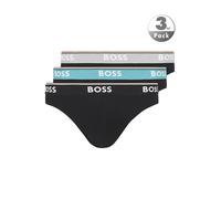BOSS Dreier-Pack Slips aus Stretch-Baumwolle mit Logo-Bund - Style Brief 3P Power, 50531681 Schwarz / Grau / Blau M