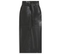 BOSS Bleistiftrock aus Kunstleder in langer Länge mit Bindegürtel - Style C_Vacaro, 50552363 Dunkelgrau 34