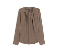 BOSS Bluse aus Stretch-Seide mit gerafften Details - Style Banorah, 50571073 Braun 40