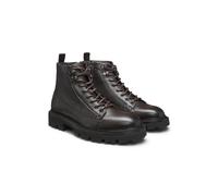 BOSS Boots aus genarbtem Leder mit Schnürsenkeln im Wanderschuh-Stil - Style Julyo_Halb_grhk, 50552581 Dunkelbraun 42