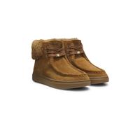 BOSS Boots aus Veloursleder mit Kunstfell-Kragen - Style Kieran_Hito_sdfr, 50573864 Braun 40