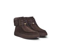 BOSS Boots aus Veloursleder mit Kunstfell-Kragen - Style Kieran_Hito_sdfr, 50573864 Dunkelbraun 42