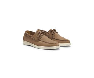 BOSS Bootschuhe aus Veloursleder mit Kontrastsohle - Style Sienne_Boat_sd, 50563130 Beige 43