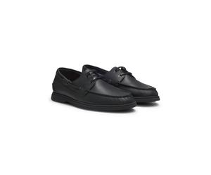BOSS Bootsschuhe aus gewalktem Leder - Style Sienne_Boat_grlt, 50570584 Schwarz 46
