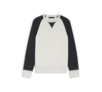 BOSS BOSS BY BECKHAM Pullover aus Baumwolle mit Colour-Blocking - Style Sharpe 80_DB, 50560878 Weiß / Dunkelblau XL